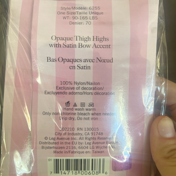 O/S Thigh Highs with Satin Bow - Picture 2 of 2